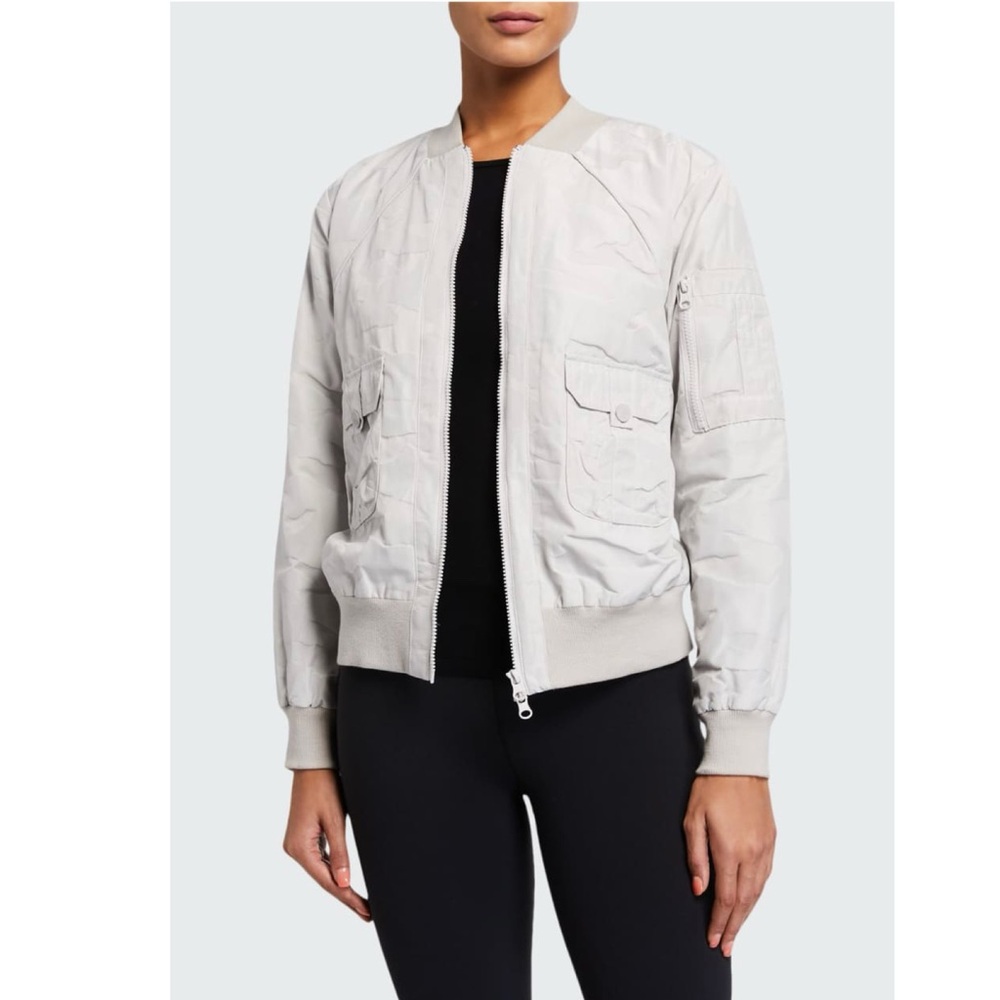 Blanc Noir Tierra Aviator Light Gray Jacket NWT Medium